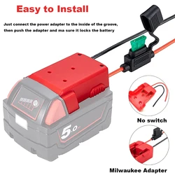 El más nuevo conector adaptador de Cable de descarga externa adecuado para batería de iones de litio Milwaukee 14,4 V 18V 20V paquete DIY