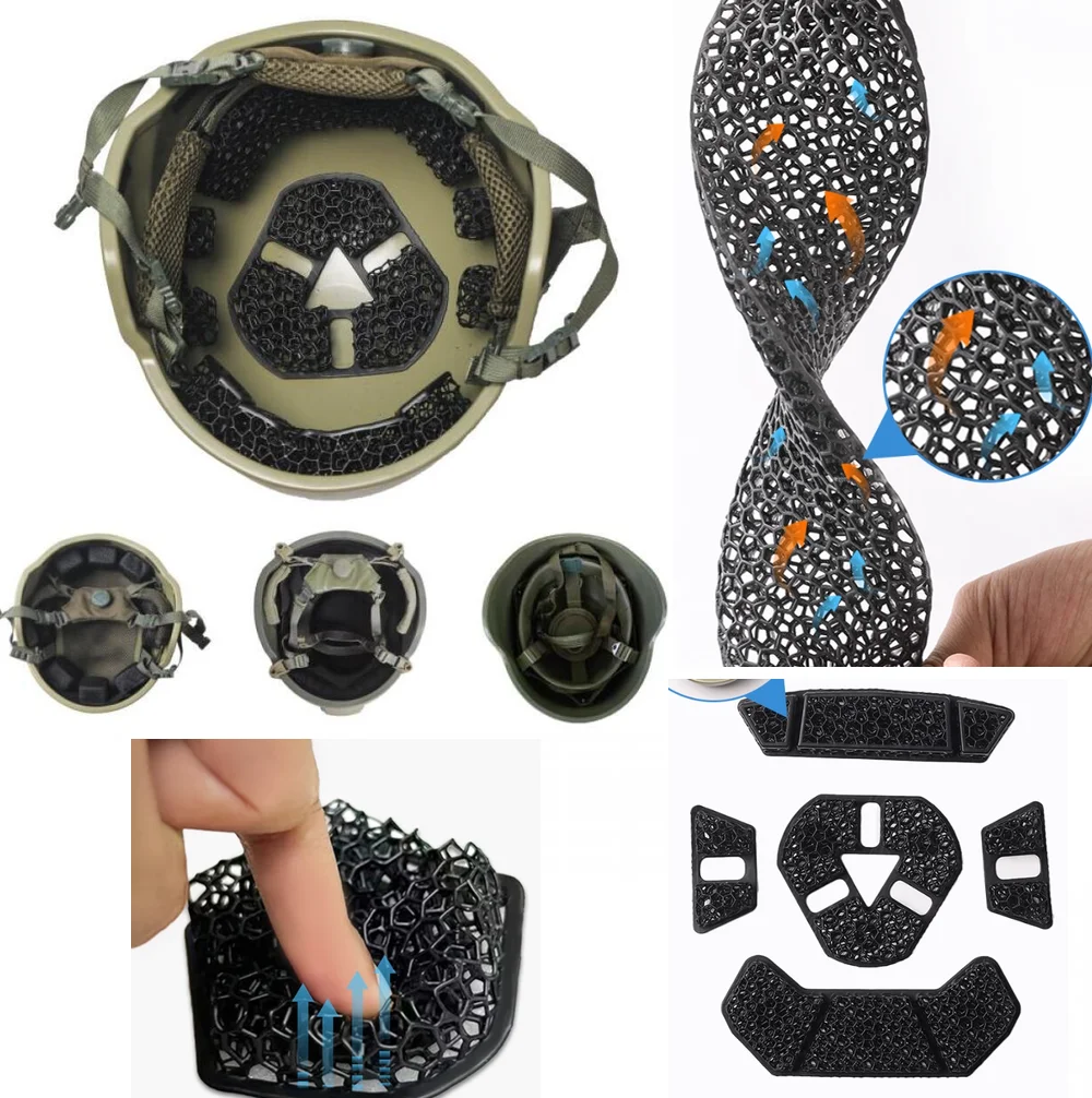 Casco táctico Forro de celosía 3D con almohadilla amortiguadora refrescante, transpirable y desmontable