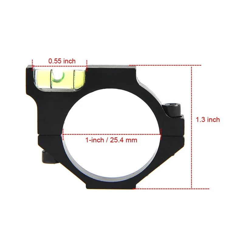 Nivel de burbuja de alcance, diámetro de anillo de 25,4mm, calibración de alta precisión para disparar, Rifle de caza, calibración - imagen 2