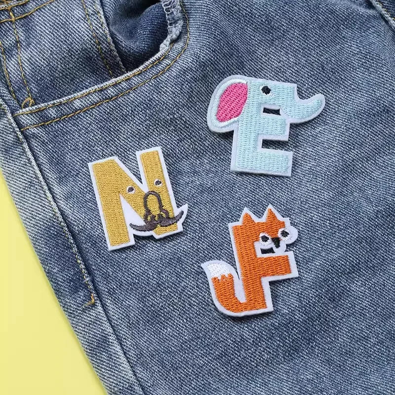 Parches de motociclista para ropa, apliques de nombre de letra para planchar, pegatina bordada a rayas para niños, parches vaqueros, insignias - imagen 2