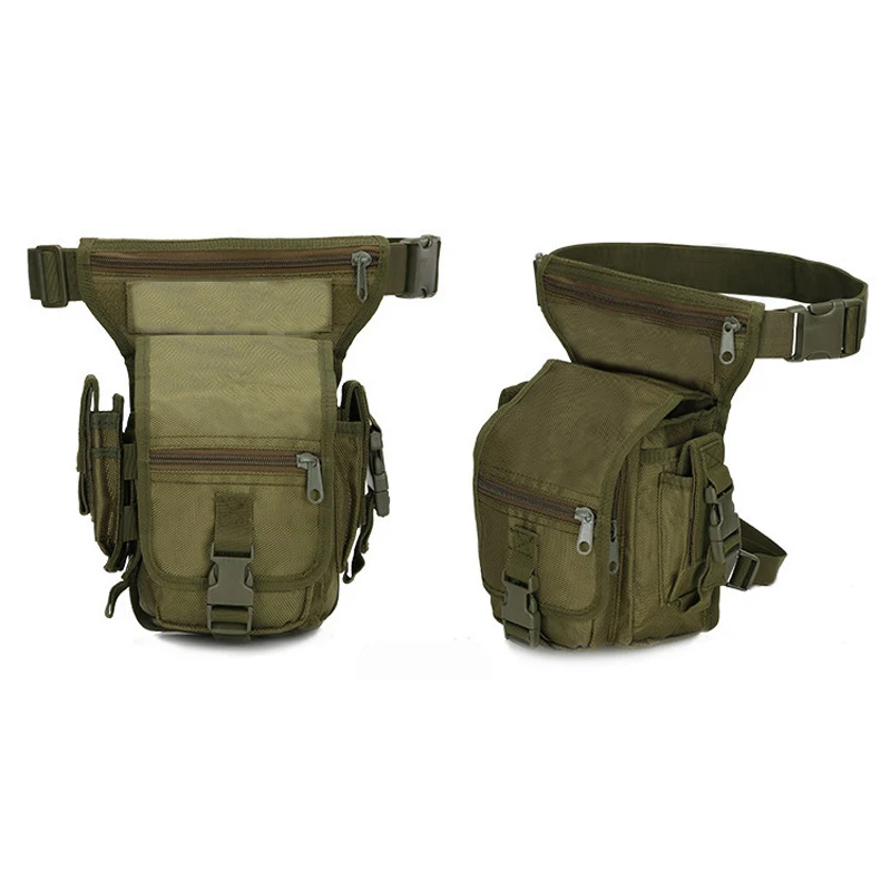 Bolsa de nailon impermeable para montar en motocicleta, bolsa de Camping para hombres, bolsa de pierna táctica militar, bolsa de cintura, correa de muslo ajustable, 600D - imagen 2