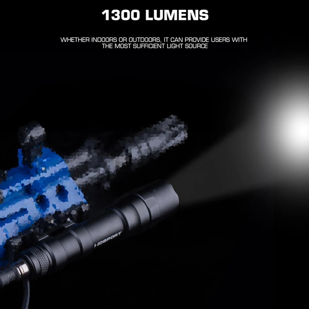 Surefir-linterna de alta potencia M600 Style1300 lúmenes con interruptor de presión remoto controlado por cable para iluminación Airsoft de Rifle AR15 - imagen 3