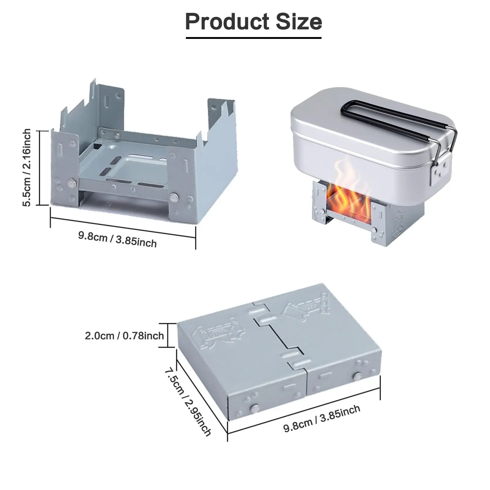 Estufa de bolsillo para tableta de combustible sólido, estufa de bolsillo plegable para mochilero, estufa portátil de viaje al aire libre, estufa de Camping con Alcohol para acampar - imagen 4