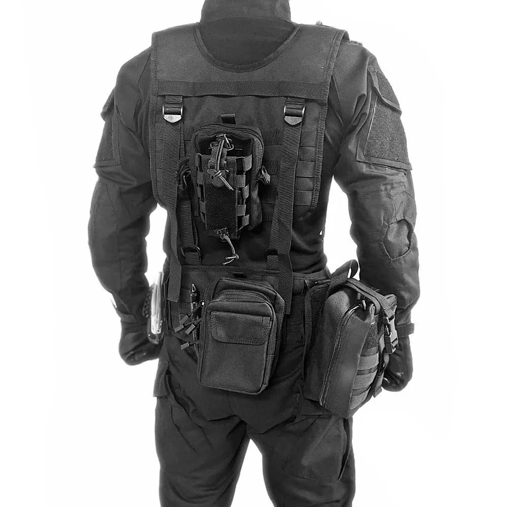 Cinturón táctico con correa para el pecho, correas para los hombros, cinturón en H, equipo multifuncional ligero y transpirable para exteriores, chaleco de pesca - imagen 4