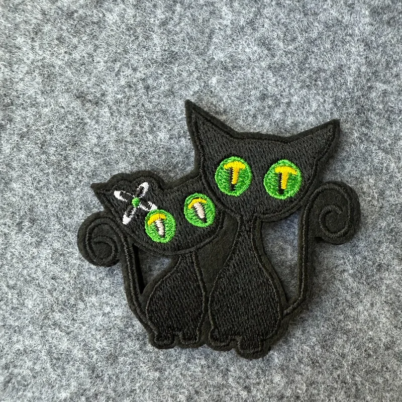 Parche bordado de dos gatos negros, insignia de moral táctica, parche militar con gancho y bucle para mochilas, chaquetas y ropa - imagen 5