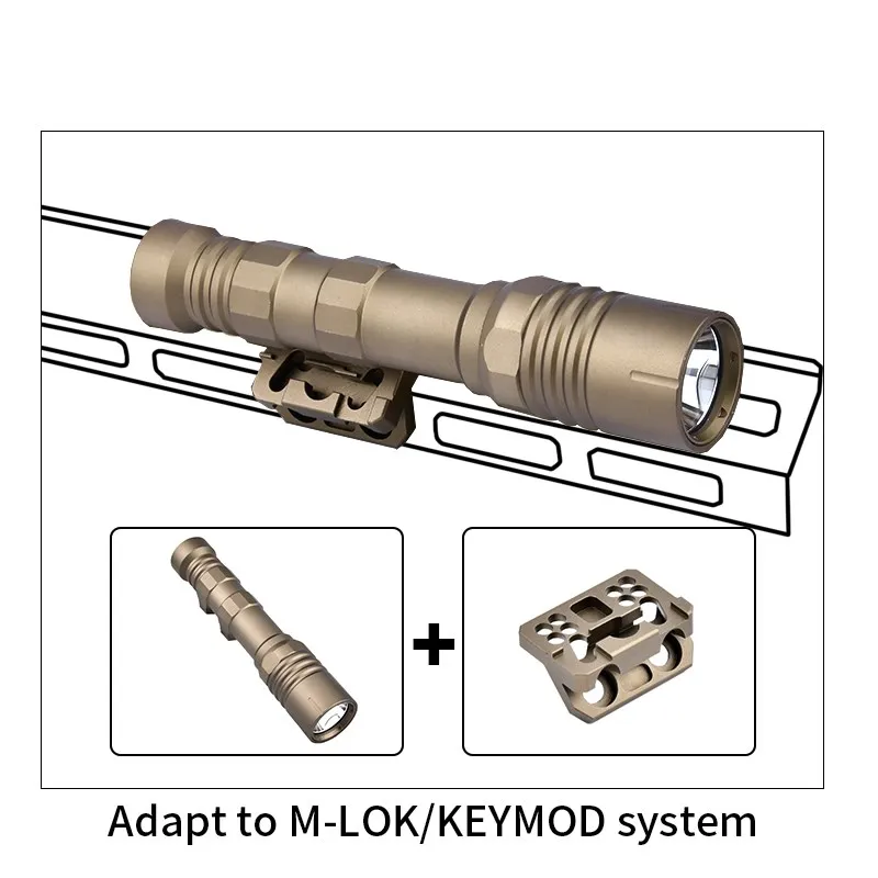 Linterna táctica PLHv2 de Metal Wadsn, luz LED blanca de alta potencia de 1300 lúmenes con Base de antorcha para exteriores, luz de explorador de caza Airsoft, nueva - imagen 2