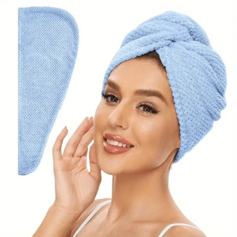 Toalla de microfibra para el cabello: de secado rápido, ultraabsorbente, se importa suavemente el cabello rizado o dañado, gorro secador de pelo para mujeres - imagen 2