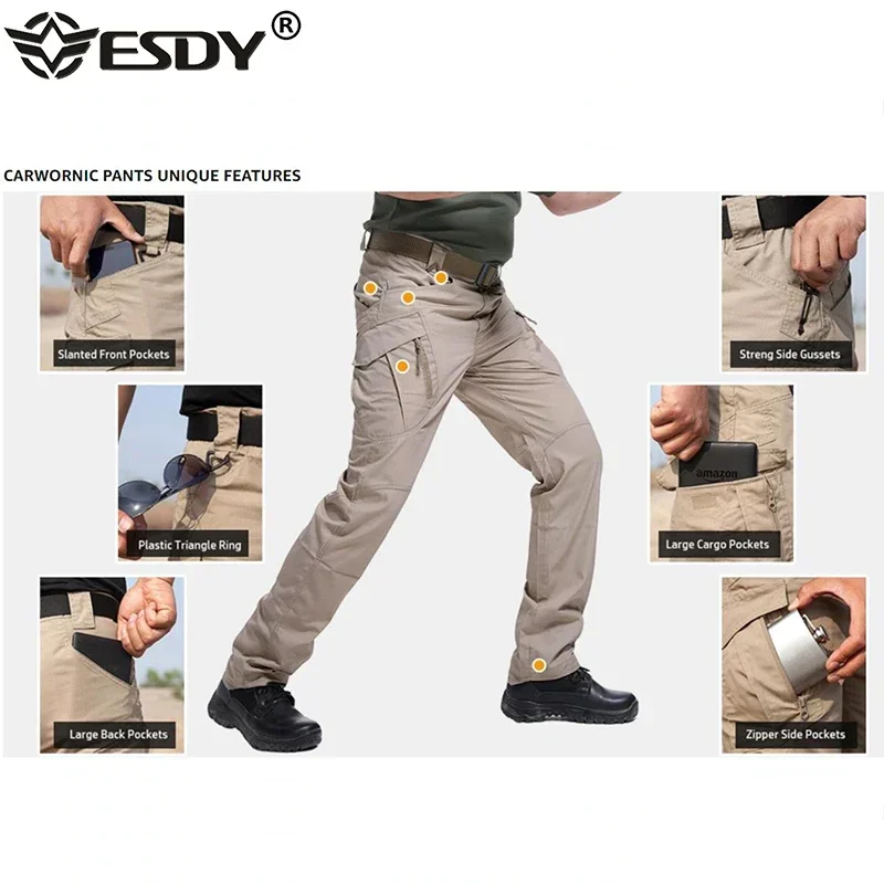 Pantalones tácticos multicam X9 cargo impermeables hombre - imagen 5