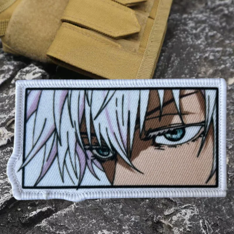 Parche con estampado de ojos de Anime, chaleco táctico, sombreros con gancho y bucle, insignia de moral, mochila, pegatinas decorativas, parches para brazalete para ropa - imagen 5