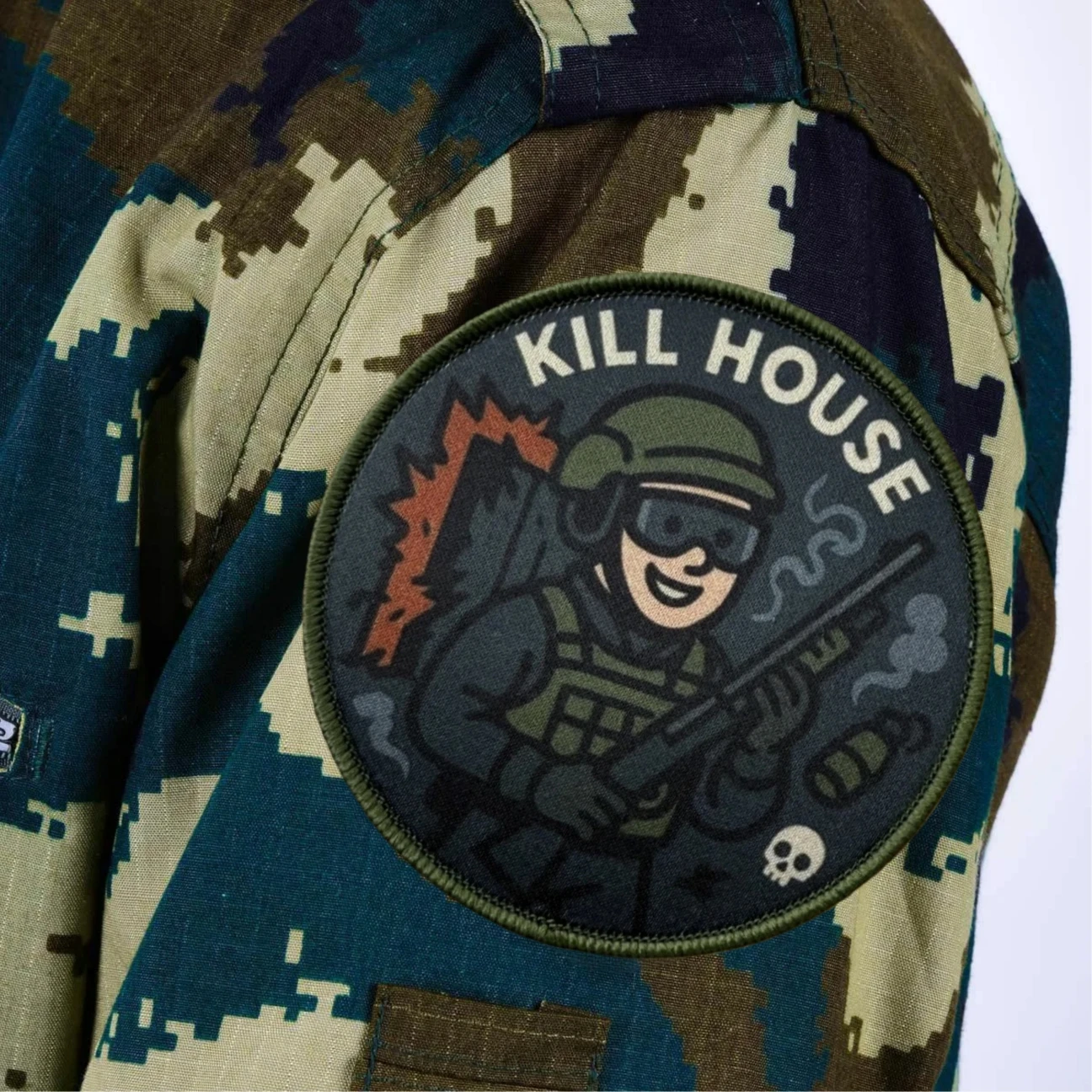 Parches impresos con insignia de moral "KILL HOUSE" para ropa, apliques militares tácticos, mochila con gancho y bucle, pegatinas personalizadas - imagen 2