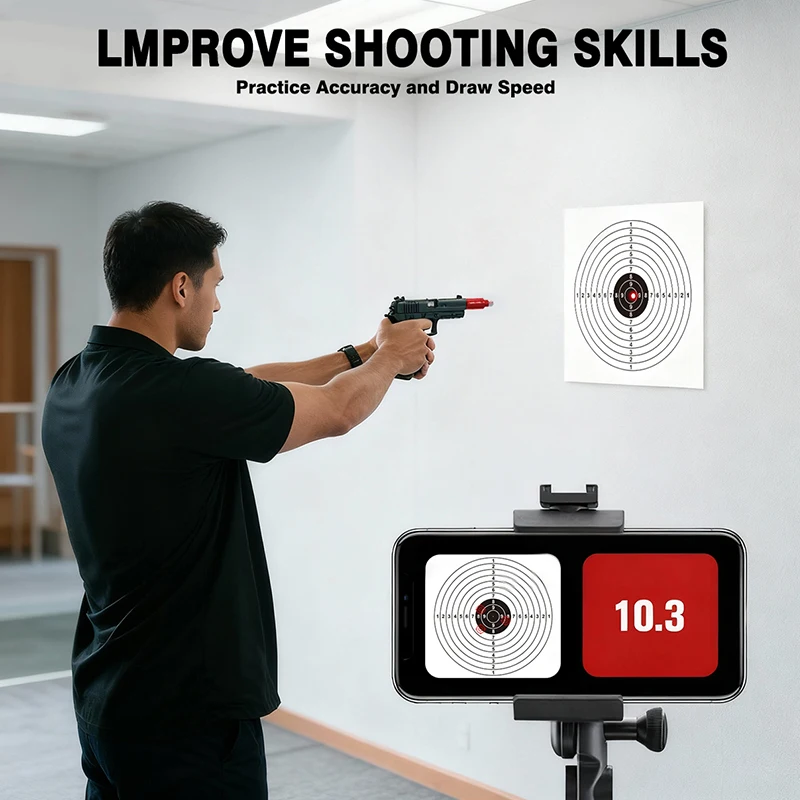 Entrenador láser magnético multifuncional, 9MM/38SPL/223REM, punto rojo/verde, polvo seco, cartucho de entrenamiento láser, función de puntería - imagen 4