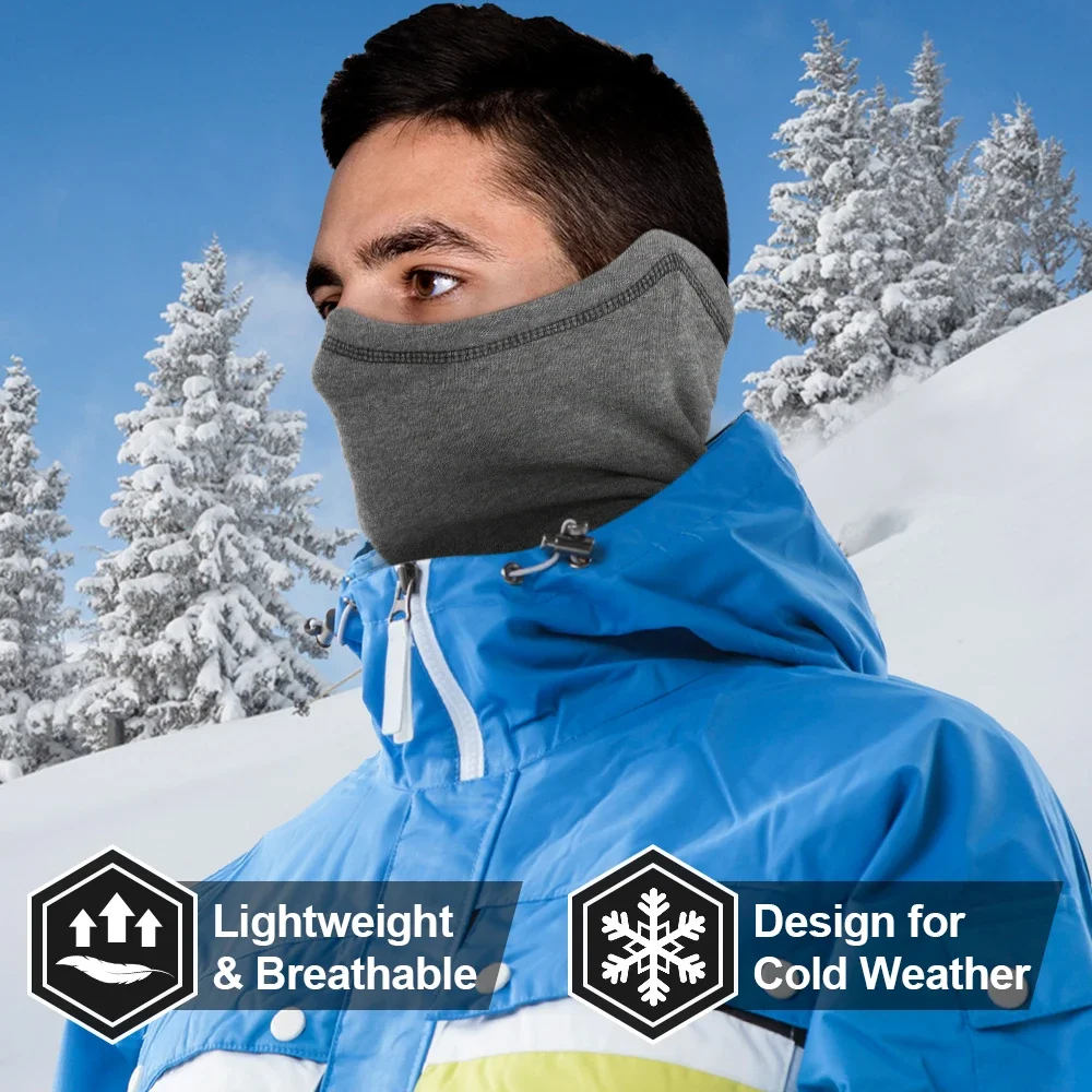 Calentador de cuello para clima frío, polaina de lana para invierno, cubierta facial para ciclismo, correr, senderismo, esquí, media máscara térmica, bufanda, Bandana para hombres y mujeres - imagen 4