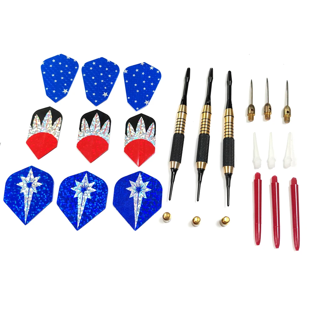 Juego de dardos duros suaves de latón portátil, agujas de conversión de peso ajustables, eje de nailon, herramienta de vuelos de dardos para mascotas, juego de interior, 18g - imagen 3