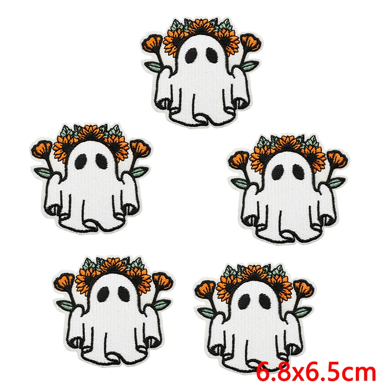 Parche bordado calabaza Halloween cosido para ropa y mochila - imagen 2