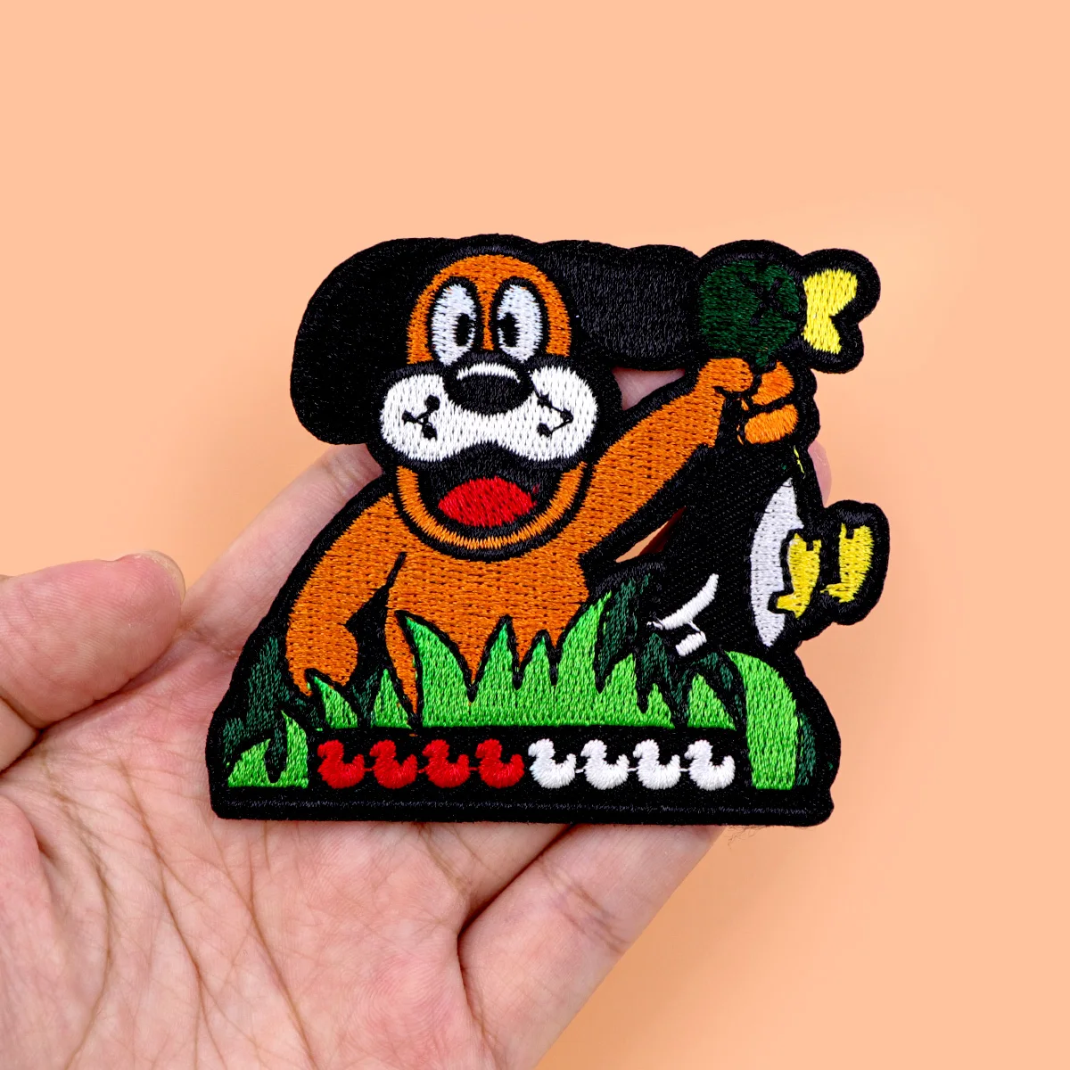 Parche divertido para planchar con forma de perro, parche para ropa, parche bordado de pato de dibujos animados, accesorios de ropa, pegatinas de costura