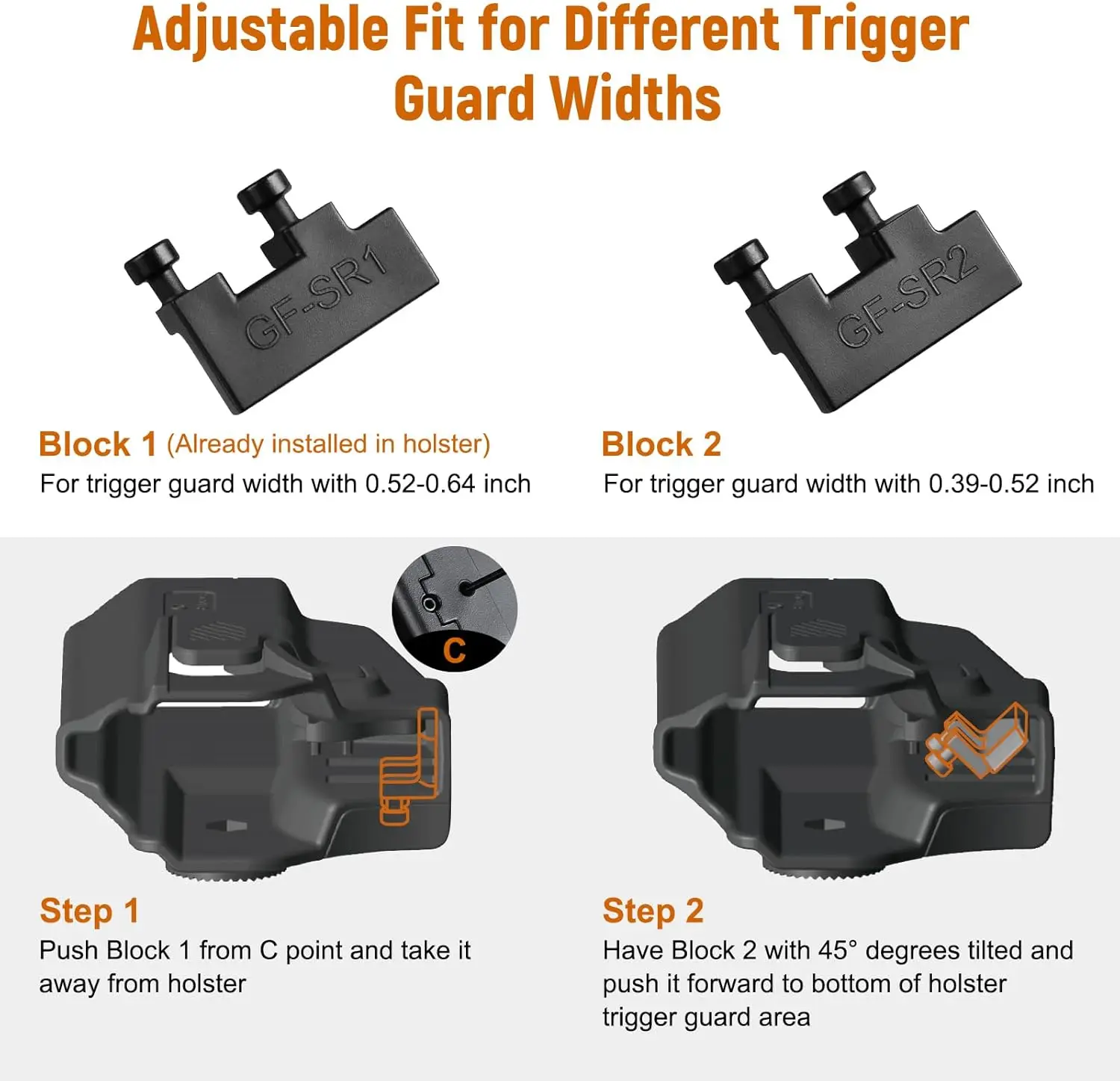 Funda Universal OWB para pistola compacta, subcompacta, compatible con Glock 19/26/43/43X/43X Mos,Hellcat pro,G3C, liberación de dedo índice, mano derecha - imagen 5