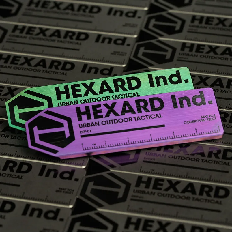 Hexard-Parche de Metal táctico urbano para exteriores, insignia de ingeniería EDC de aleación de titanio con gancho para ropa, bolsa, chaqueta, decoración