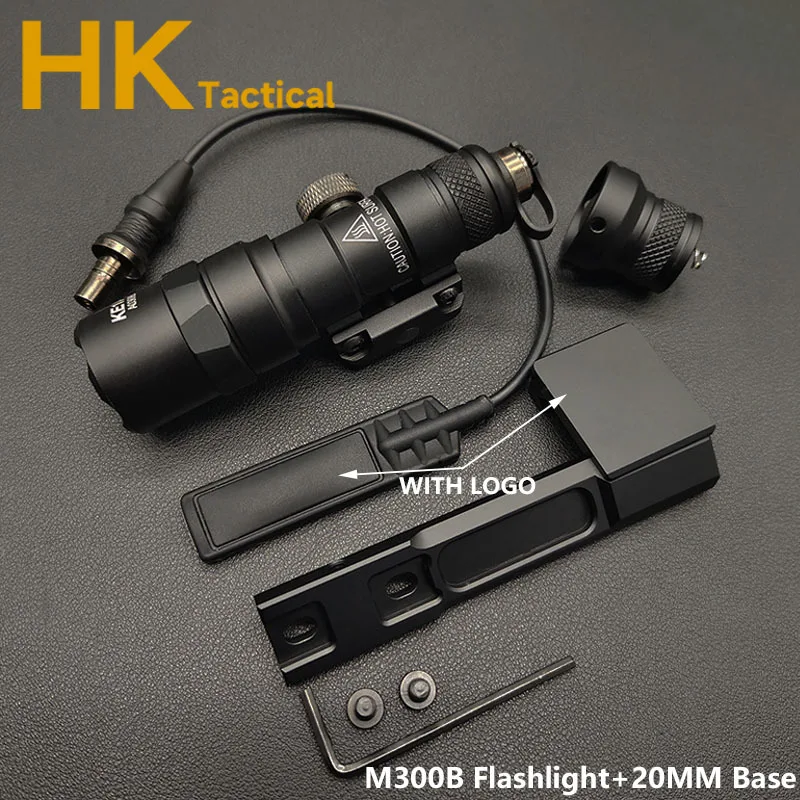 Táctico SF M300 M300B presión doble función interruptor remoto constante/momentáneo linterna LED carril Scout caza arma Luz - imagen 3