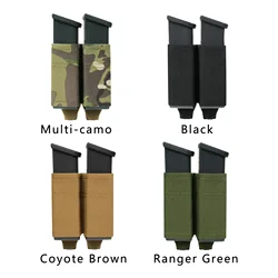 Bolsa táctica para revistas y pistola, bolsa individual rápida de 9MM, soporte doble para Airsoft de caza con Clip de soporte de nailon
