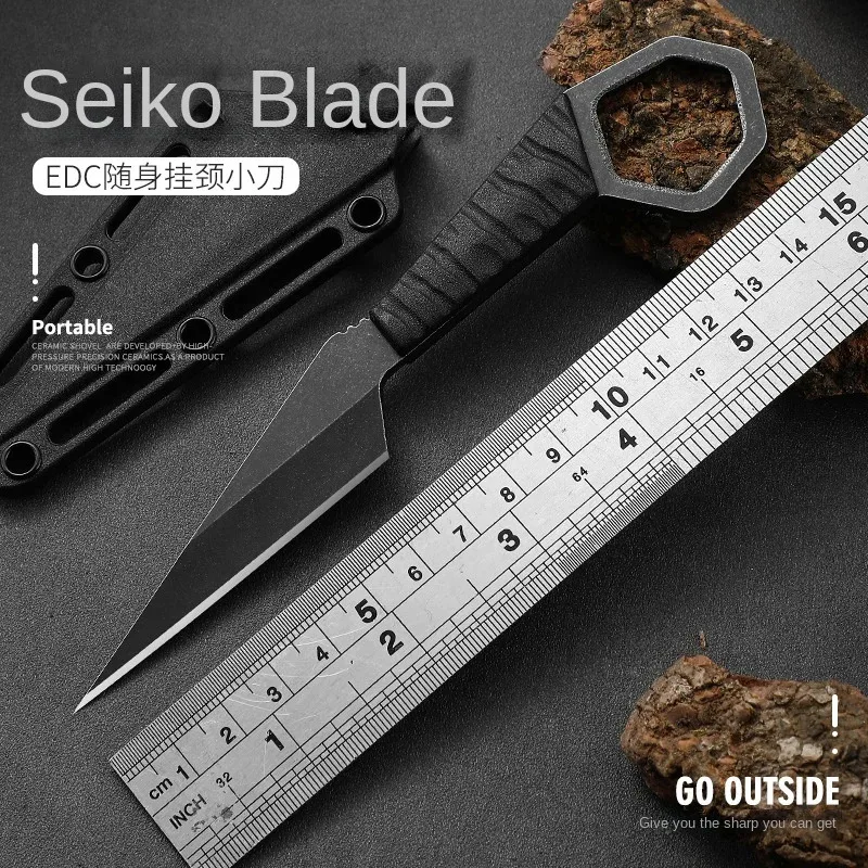 Cuchillo recto mini táctico con cordón para exteriores y pesca - imagen 2
