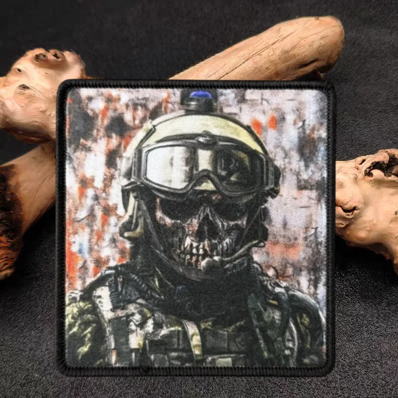 "Black Walker" Printing Patch Tactical Vest Hook and Loop Morale Badge Backpack Decorative Stickers Armband Patches for Clothing - imagen 2