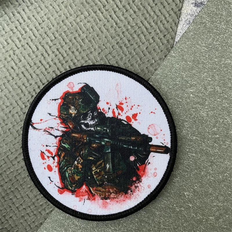 Parche estampado táctico de soldado esqueleto, insignia de moral exquisita, brazalete con gancho y bucle, accesorios para mochila al aire libre, pegatinas - imagen 2