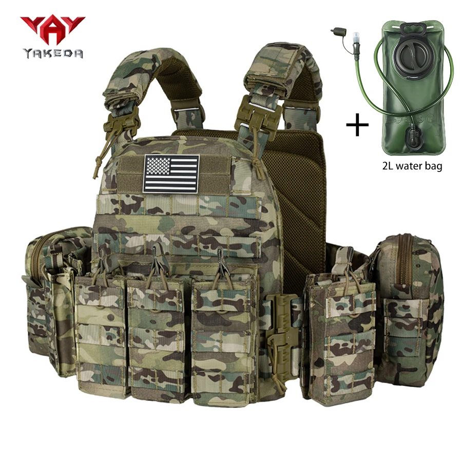 YAKEDA Chaleco táctico camuflaje con bolsa de agua alimentaria - imagen 2