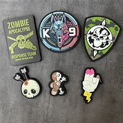 Parche táctico divertido de PVC 3D para ropa, insignias de moral de calavera, parches militares con gancho, apliques para mochila, pegatinas, brazalete