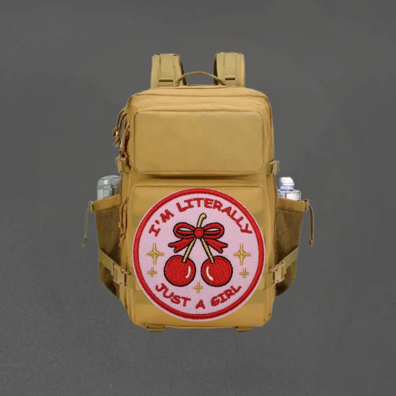 Parche bordado "SOY LITERALLY JUST A GIRL", chaleco táctico, insignia de moral con gancho y bucle, pegatinas para mochila, parches para brazalete para ropa