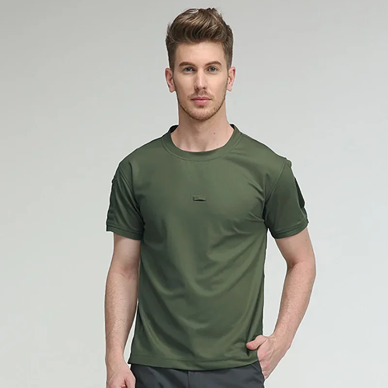 Camisetas de manga corta para hombre, camisetas informales transpirables de secado rápido, elásticas para correr al aire libre y senderismo, Verano - imagen 3