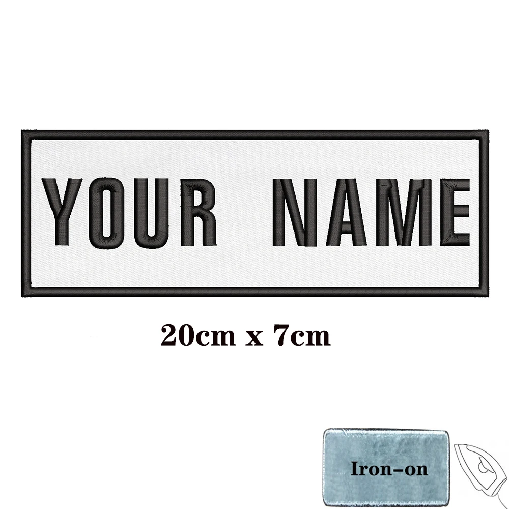 Parche personalizado con nombre y número, etiquetas de insignia a rayas, brazalete de chevrons, bucle de hierro o gancho bordado blanco, 1 ud. - imagen 4