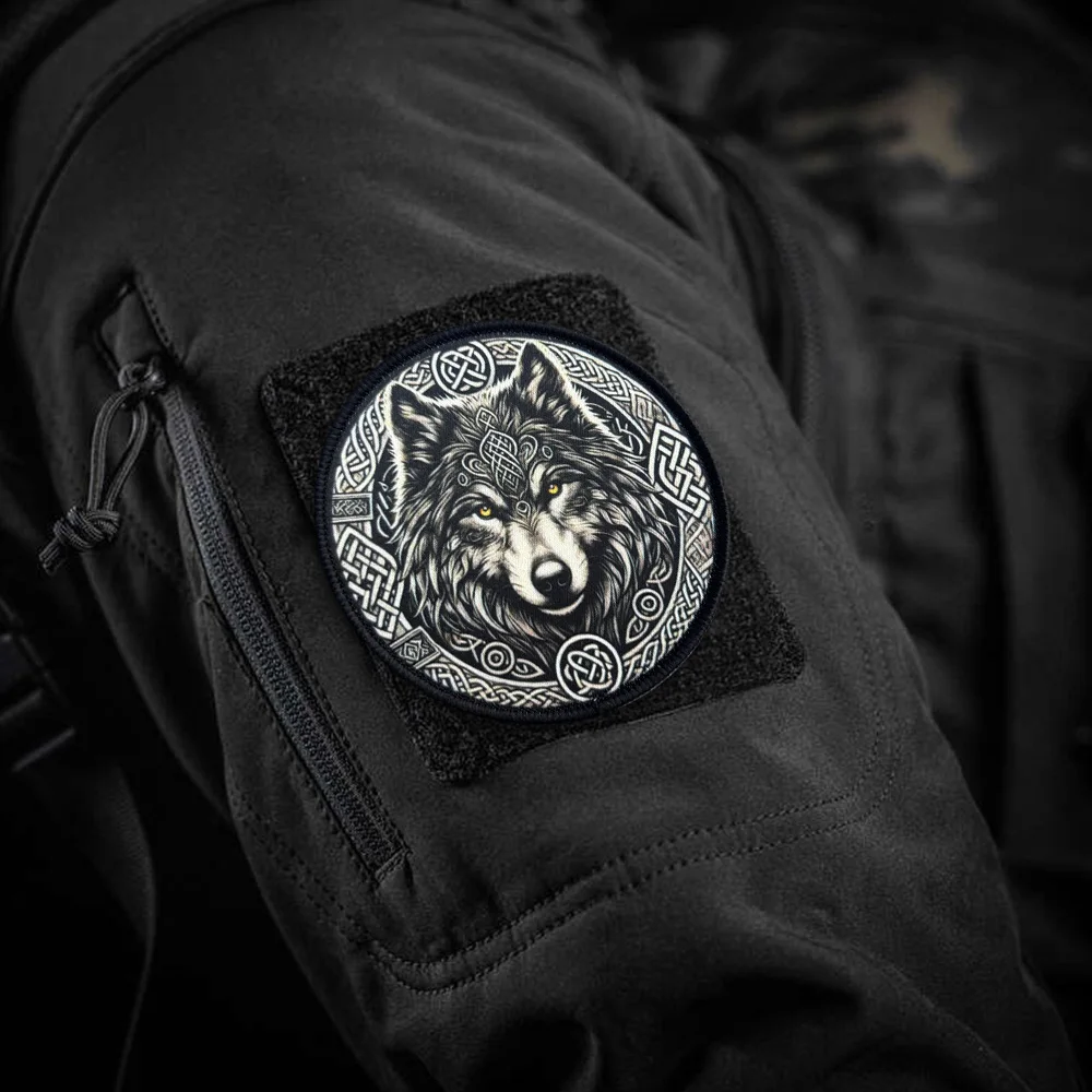 Parche táctico de moral del rey lobo feroz, apliques, parches militares con gancho para accesorios de ropa, chaleco, pegatinas para mochila - imagen 4