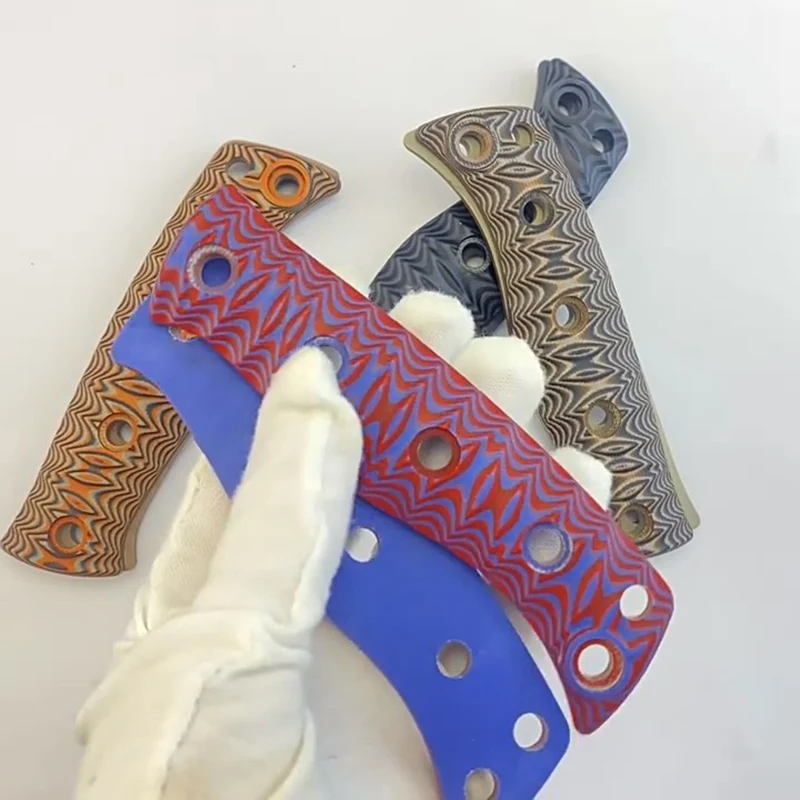 4 colores CNC G10 hecho cuchillo mango parches escalas para Original Benchmade fijo Adamas 375 cuchillos agarre reemplazar piezas con tornillos - imagen 4
