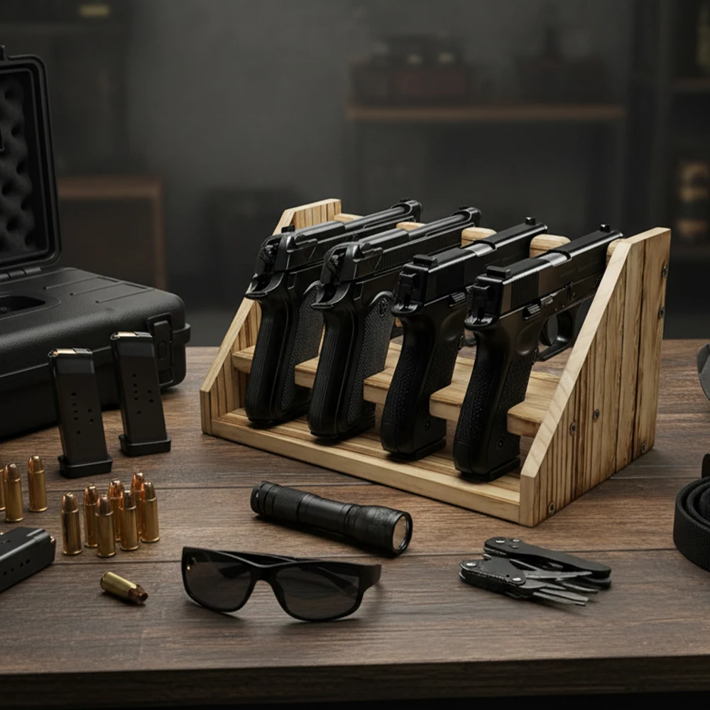 Organizador de seguridad para pistolas listo para usar