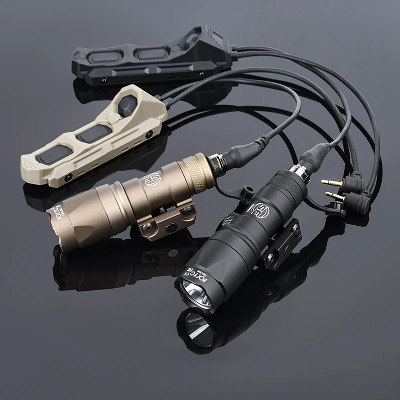 WADSN Airsoft M300 M600 linterna táctica de caza con interruptor de presión Dual 2,5mm enchufe para Combo láser - imagen 2