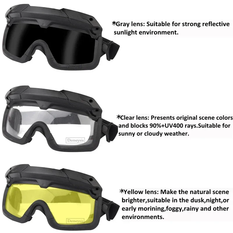 Gafas tácticas de Paintball Airsoft a prueba de viento antivaho CS juego de guerra gafas de protección para senderismo se adapta al casco táctico - imagen 4
