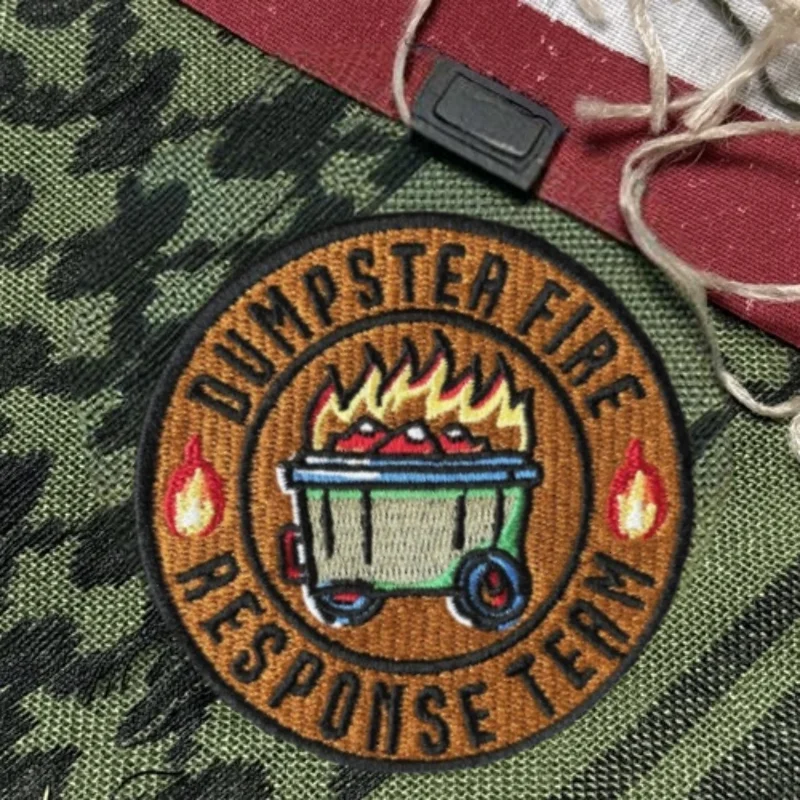 Parche bordado del equipo de respuesta a fuego de dumpster, chaleco táctico, insignia de moral con gancho y bucle, pegatinas para mochila, parches para brazalete para ropa - imagen 2