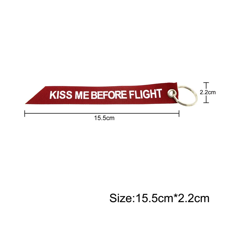 LLavero de etiqueta de equipaje con cinta roja KISS ME BEFORE FLIGHT Assistant colgante - imagen 2