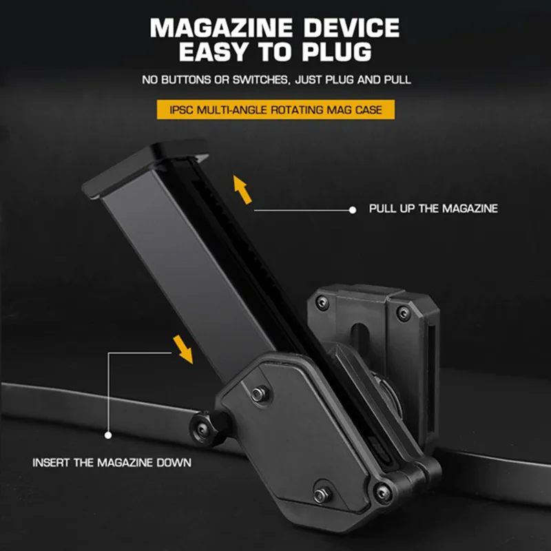 Caja magnética giratoria táctica IPSC, adecuada para cinturón de 1,5 pulgadas, se puede utilizar con 1911/G17/PX4 XDM - imagen 2
