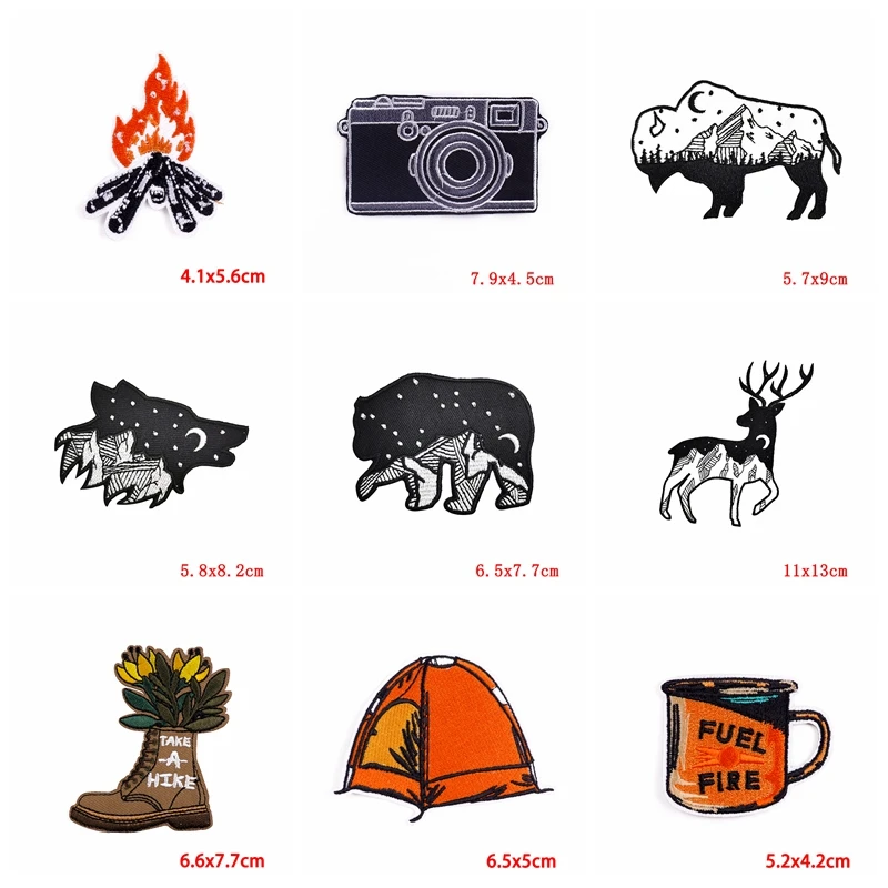 10PCS Mountain Adventure Camping Embroidery Patch Iron On Embroidered Patches For Backpack DIY Shoe Tent Cup Patch Stickers - imagen 5