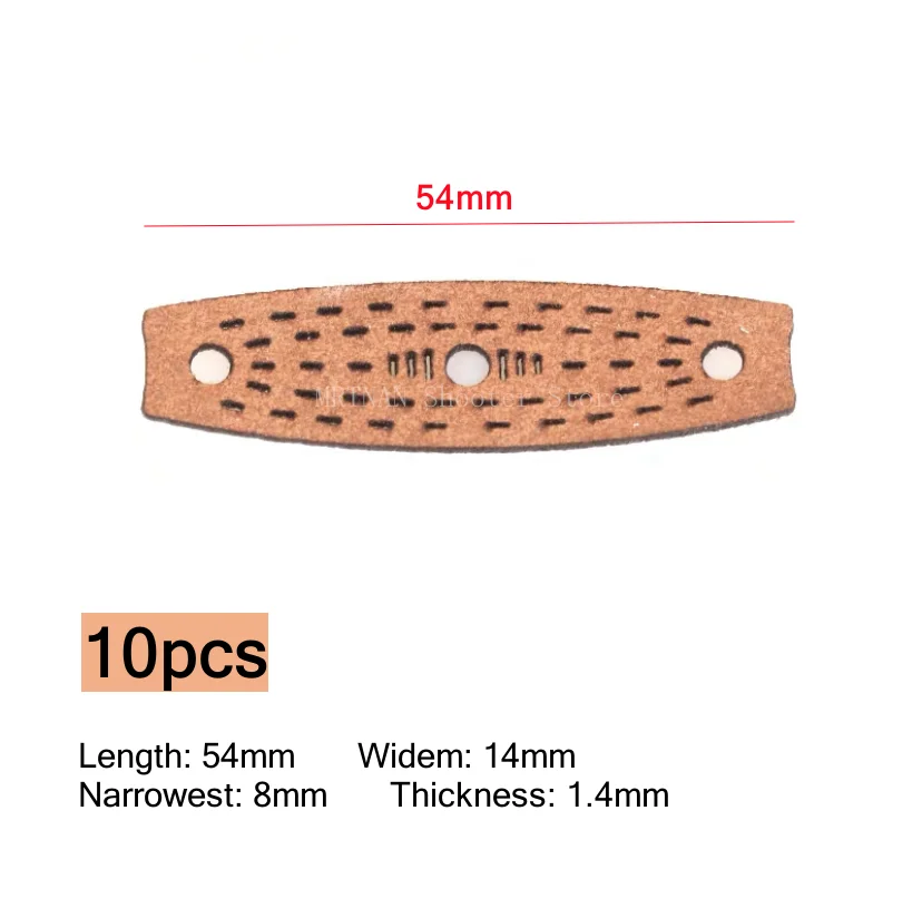 Tirachinas de bolsillo de cuero de microfibra para bolas de acero, banda de goma plana, accesorios de tiro de caza al aire libre, 10 Uds. - imagen 4