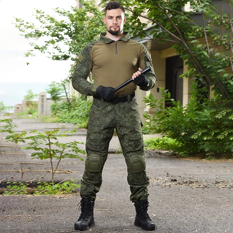 HAN WILD-uniforme de tiro para hombre, ropa de combate táctico, camisas de camuflaje, pantalones Cargo, trajes de Paintball, Airsoft al aire libre - imagen 5