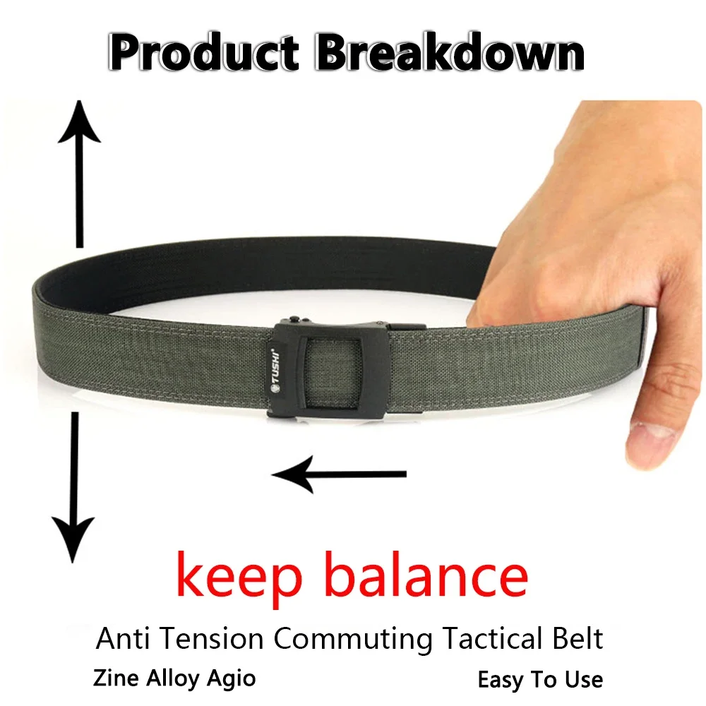 Nuevo cinturón táctico duro con hebilla de Metal, cinturón militar ajustable, cinturón de nailon con trinquete resistente y rígido, accesorios IPSC - imagen 5