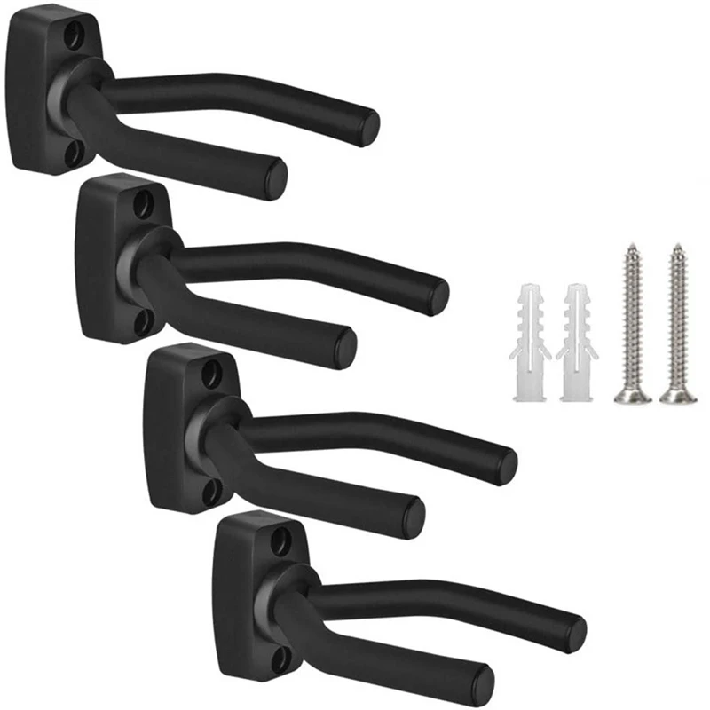 Colgadores de guitarra de 4 piezas, soporte de pared para todos los tamaños, bajo, mandolina, Banjo, ukelele