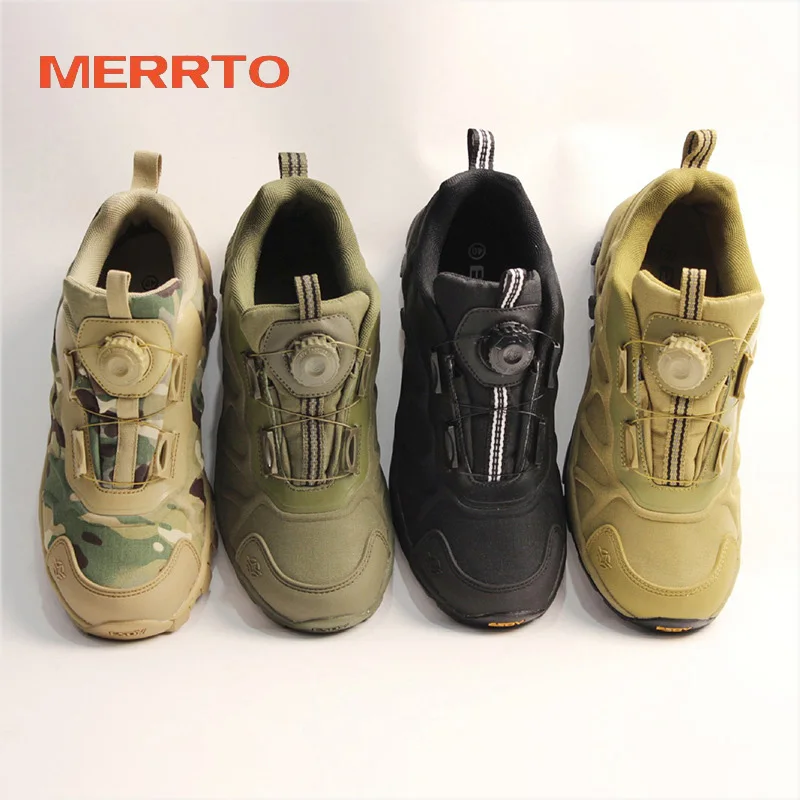 Zapatos de senderismo MERRTO, botas de caza impermeables para hombre, botas tácticas de combate para el desierto, zapatillas de deporte de cuero de vaca de montaña para senderismo