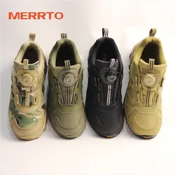Zapatos de senderismo MERRTO, botas de caza impermeables para hombre, botas tácticas de combate para el desierto, zapatillas de deporte de cuero de vaca de montaña para senderismo