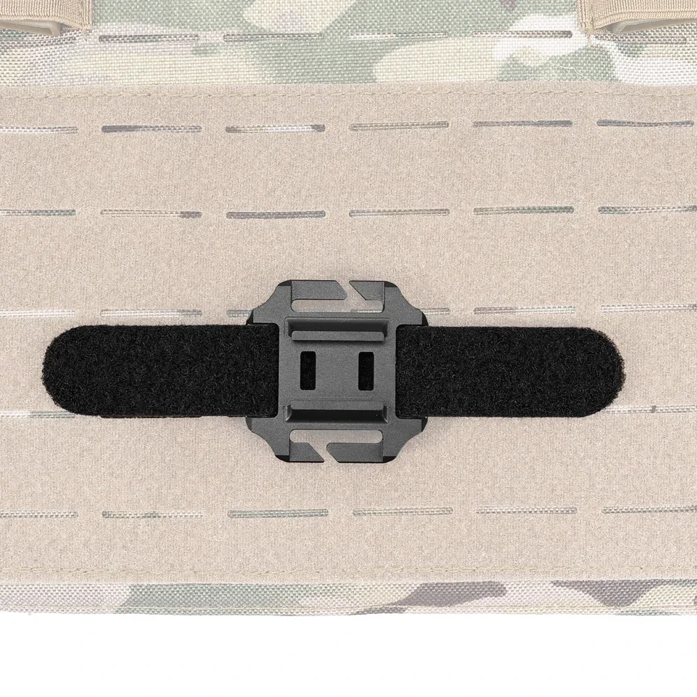 SINAIRSOFT-Base de luz para casco táctico, montaje en riel de aleación de aluminio CNC, correa de correas Molle, gancho y bucle inverso, chaleco Airsoft, aparejo de pecho - imagen 5