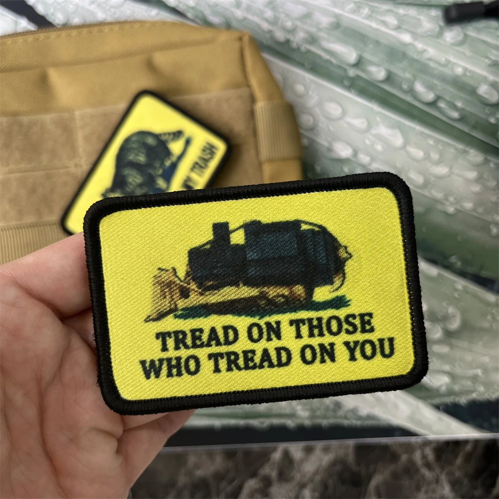 Don't Touch My Trash Raccoon Gadsden moral Badge Killdozer Tread on the Who Tread on You, parches impresos, pegatinas tácticas - imagen 3