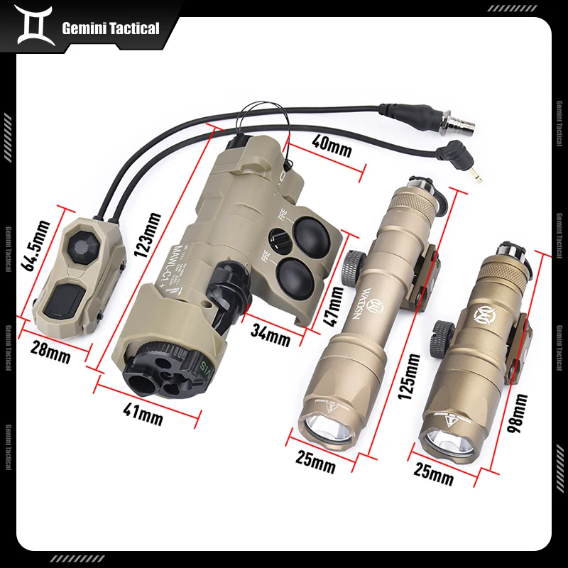 MAWL-C1 táctico punto rojo/azul/verde IR láser Mawl arma de luz LED Airsoft SF M600C potente linterna con accesorios de caza - imagen 5