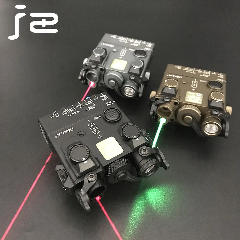 Metal táctico DBAL A2 punto rojo vista peq láser verde IR láser Airsoft Rifle caza armas luces Surefir M300 M600 linterna s - imagen 5